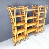 Vintage bamboo wall unit, 1970s