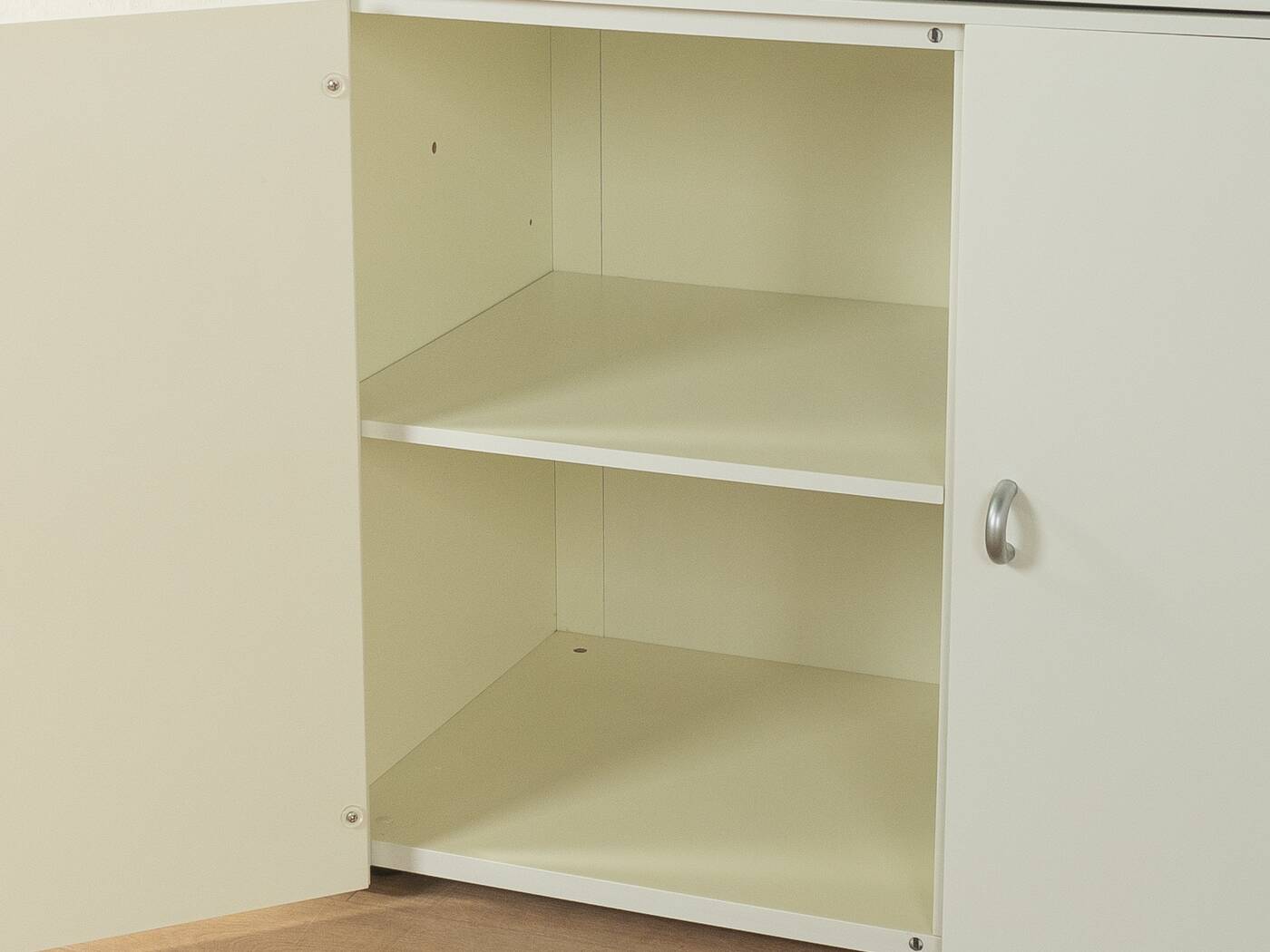 Interlübke vintage cabinet with metal hinges and minimalist handles