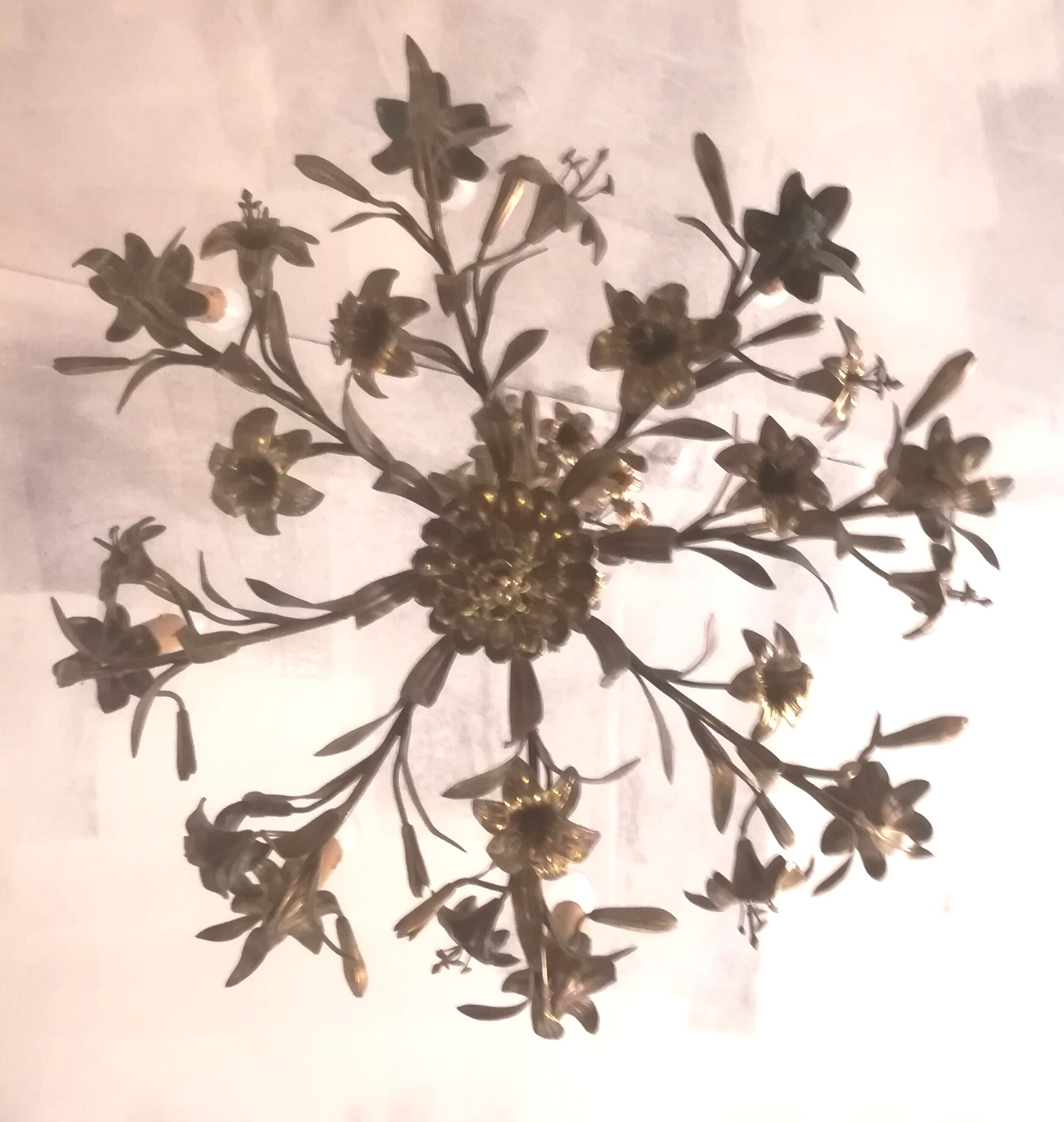 Late 19th century gilt bronze fleur-de-lis chandelier