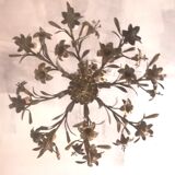 Lustre fleurs de lys en bronze doré fin XIXème