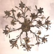 Late 19th century gilt bronze fleur-de-lis chandelier