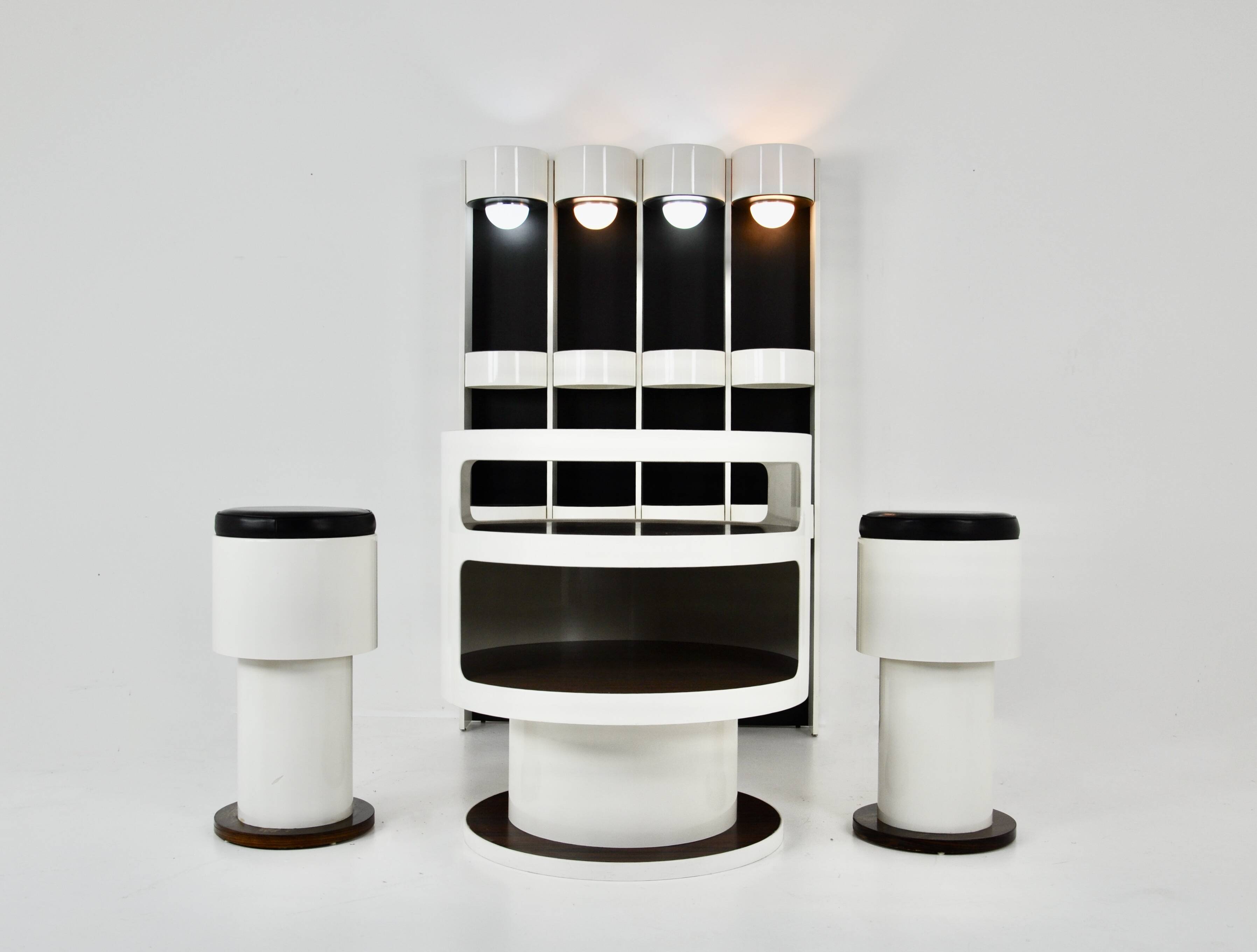 Joe Colombo style bar set, 1960s