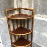 Rattan corner shelf