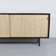 ENFILADE FLORENCE KNOLL MODEL 116 WOOD LEATHER AND RATTAN 1960