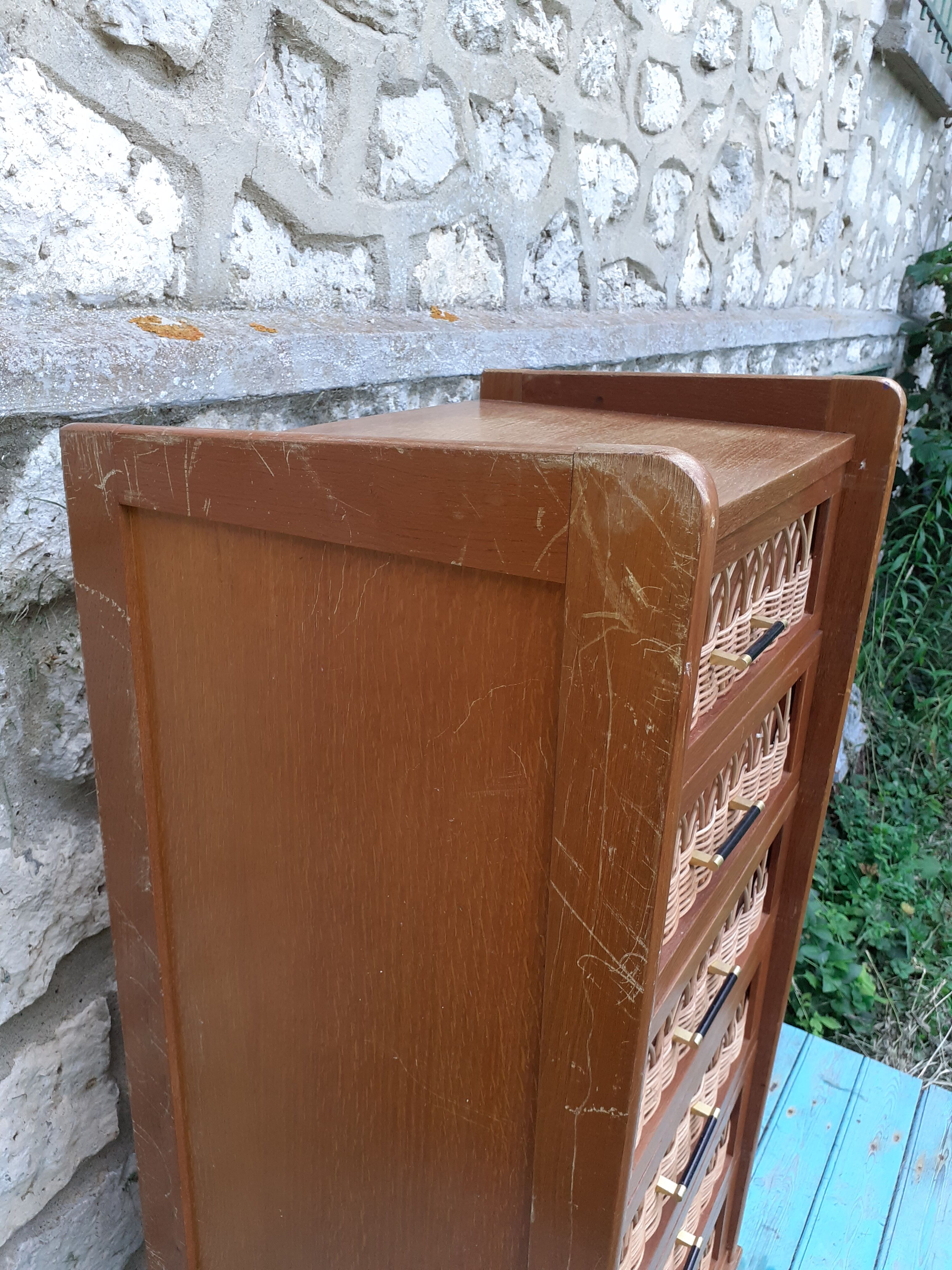 Vintage rattan cloth 60s