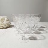 Set de 10 verre à pied vin blanc cristal d'arques Pompadour