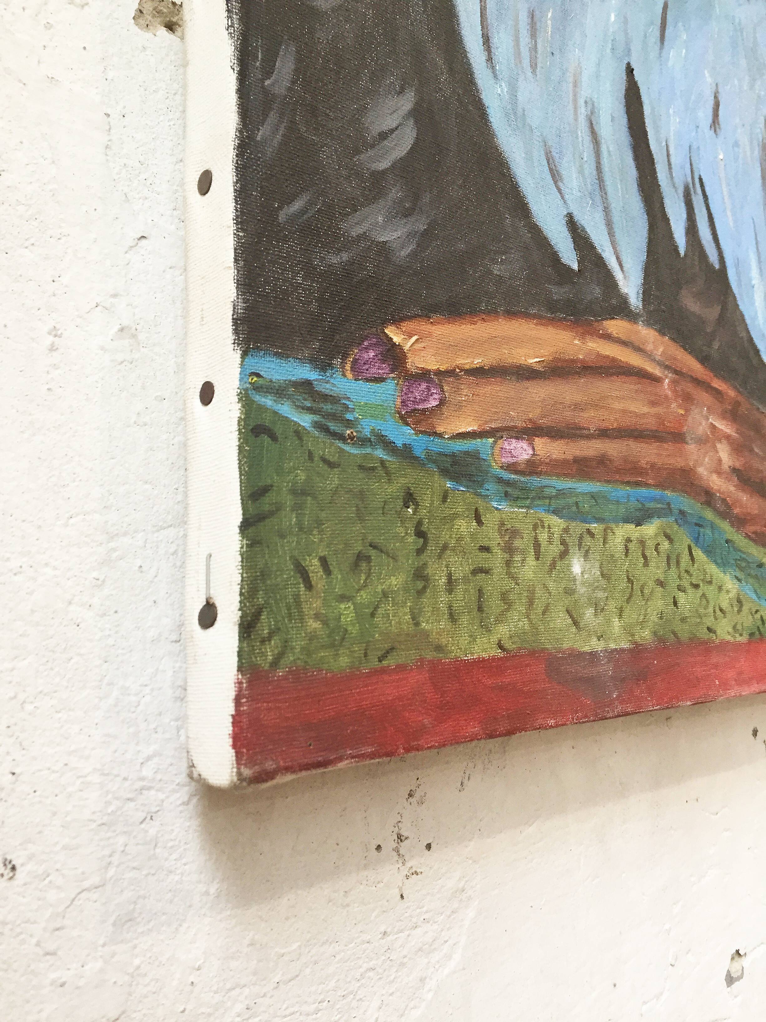 Old man portrait canvas