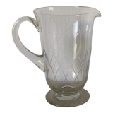 Chiseled glass pitcher