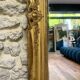 Antique Empire period mirror 165.5cm gilded with gold leaf