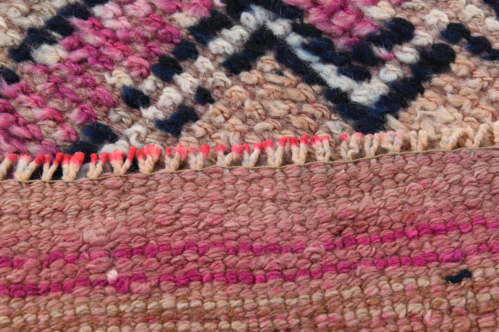 3x10 pastel pink & blue vintage rug