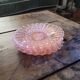 Art Deco Pressed Glass Dessert Plates in Pink — Circa 1930
