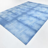 Shades of blue flatweave vintage rug 359x269cm