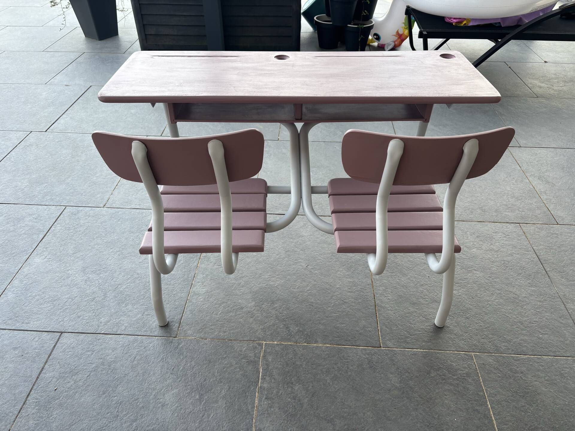 Vintage double school desk fully restored