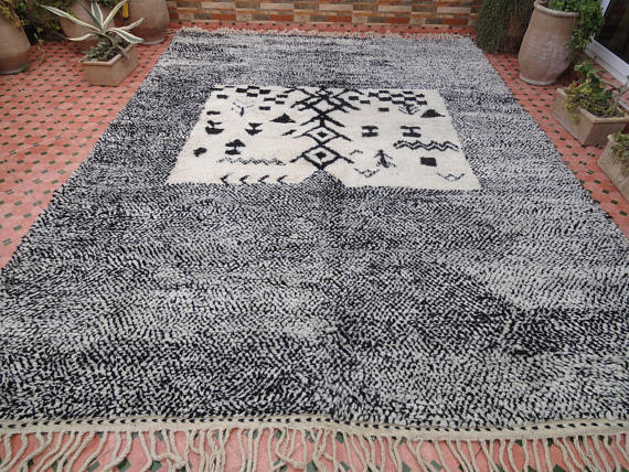Tapis Beni M'rirt vintage en laine marocain berber 335 x 250 cm