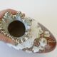 Vintage Brown Bud Fat Lava Ceramic Flower Art Vase Handmade Home Decor 1970