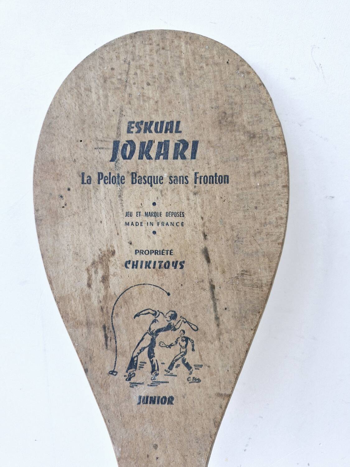 Old Jokari junior wooden racket made in France vintage sport