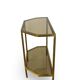 Table d'appoint italienne demi-hexagonale en laiton des années 1970.