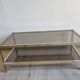Table basse en laiton doré verre fumé design années 1970