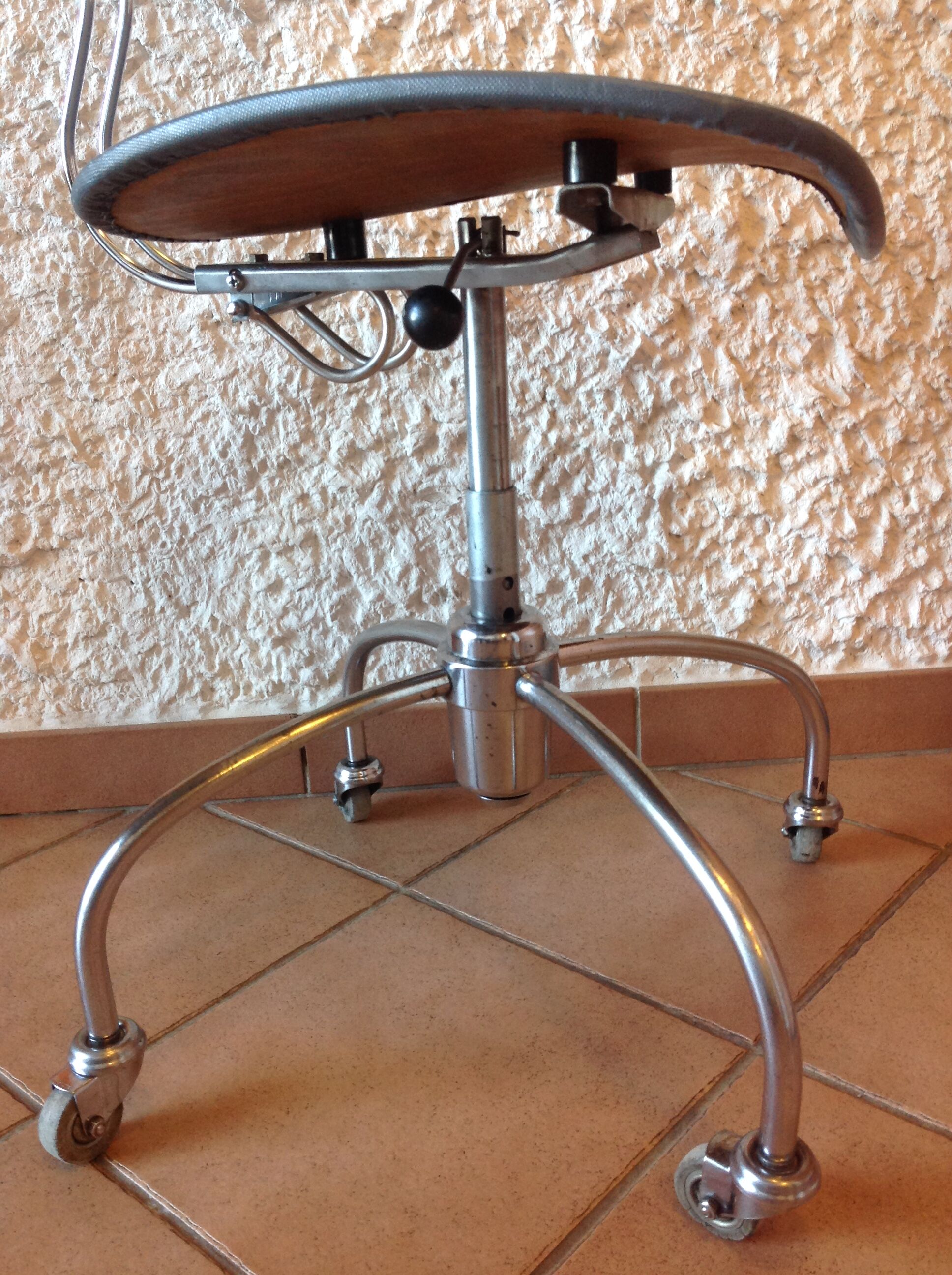 Chrome metal swivel chair industrial/vintage style 50s-60s