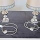 Elegant silverplate pair of bedside lamps, Italy 1970s