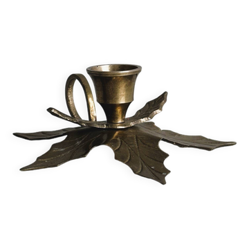 Leaf Shaped Brass Candle Holder