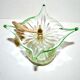 Flacon Vaporisateur à poire en verre soufflé vert irisé vintage PARFUM Collection
