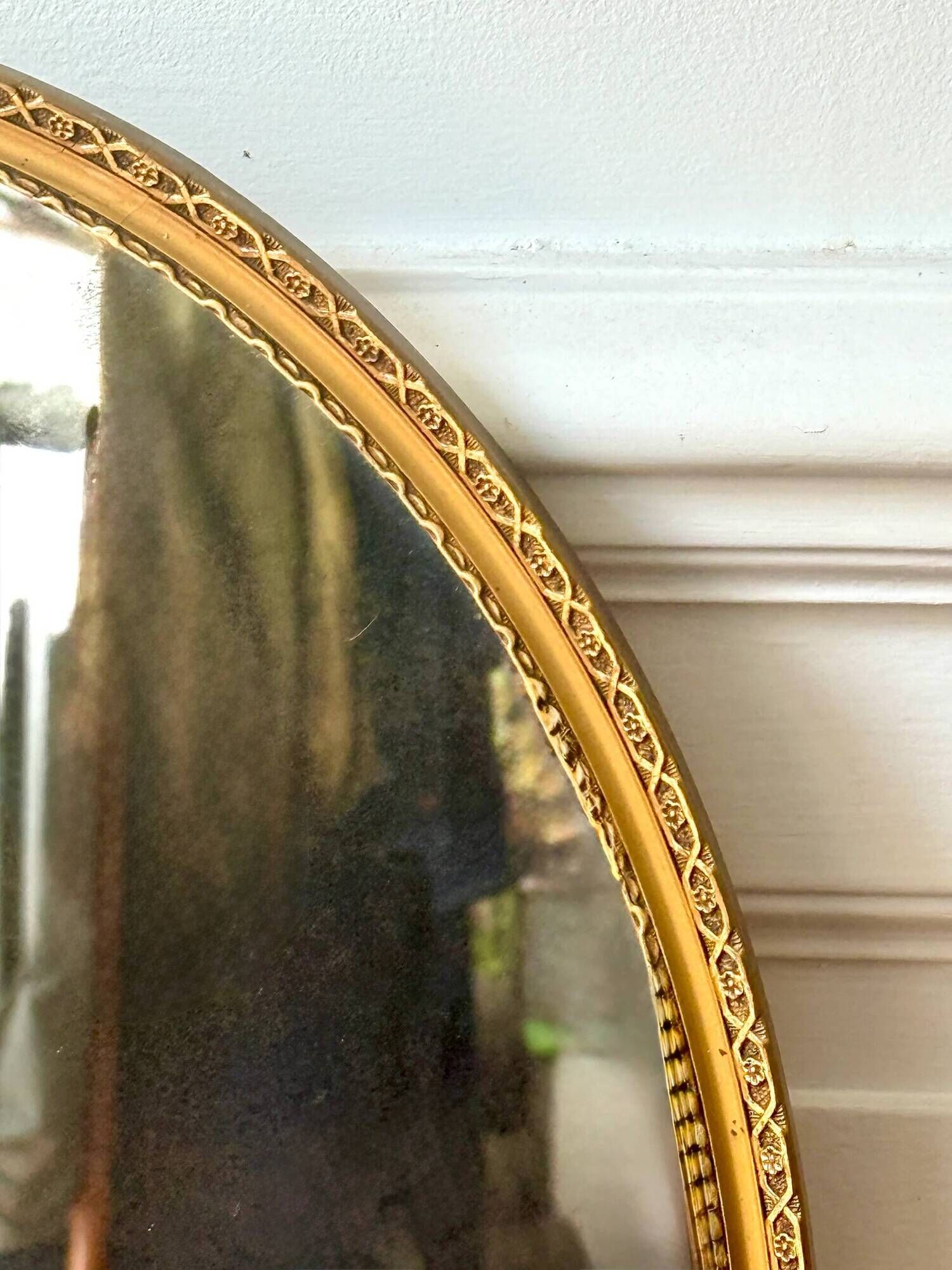 Gold oval mirror - mercury glass