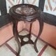 Art Deco wood and marble tripod side table