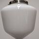 XL Art Deco suspension in white opaline, France circa 1920