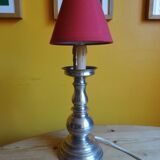 Silver metal candle holder lamp