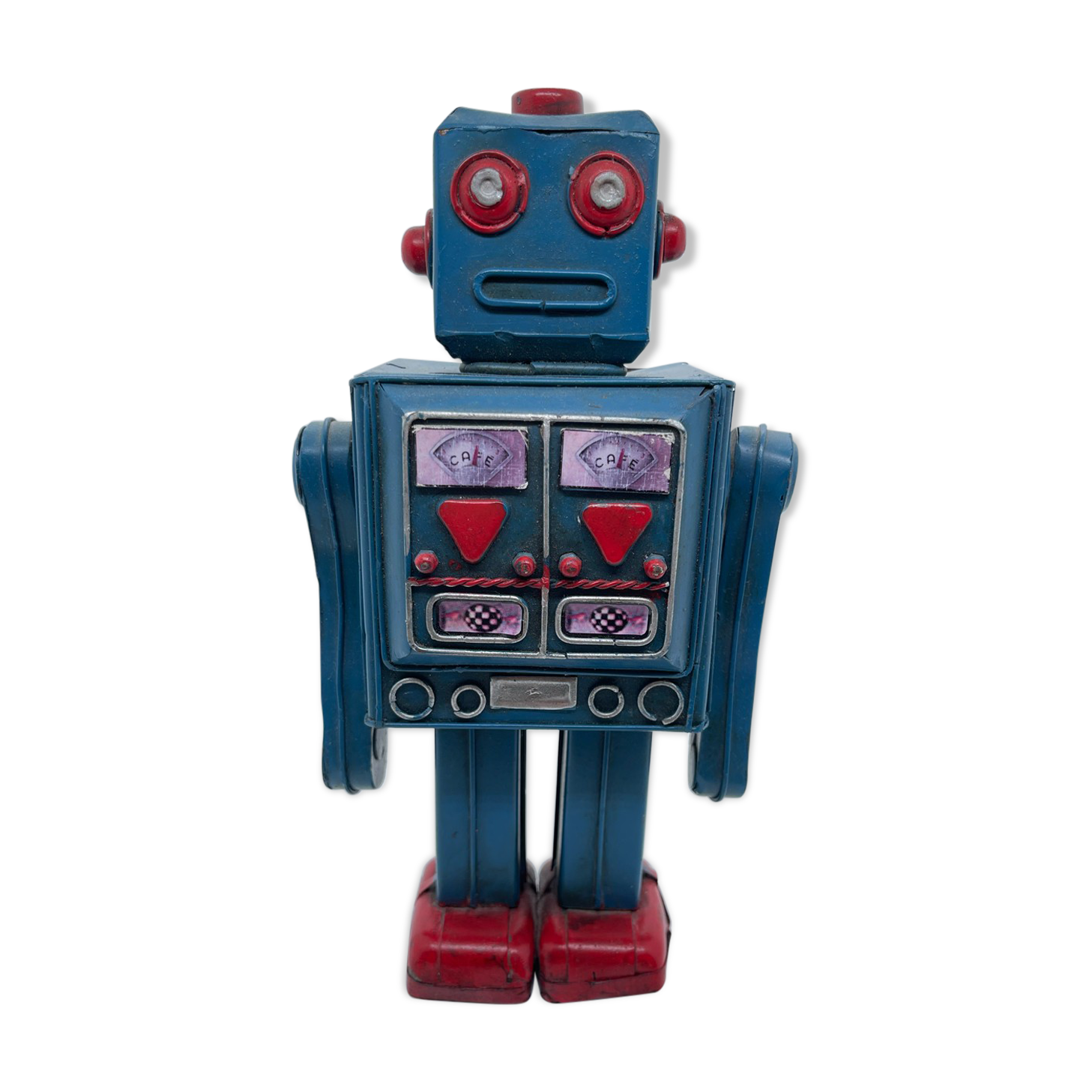 Old robot - metal/painted sheet - tin toys style - vintage