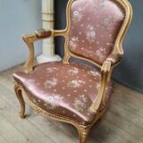 Louis XV style armchair in lacquered wood