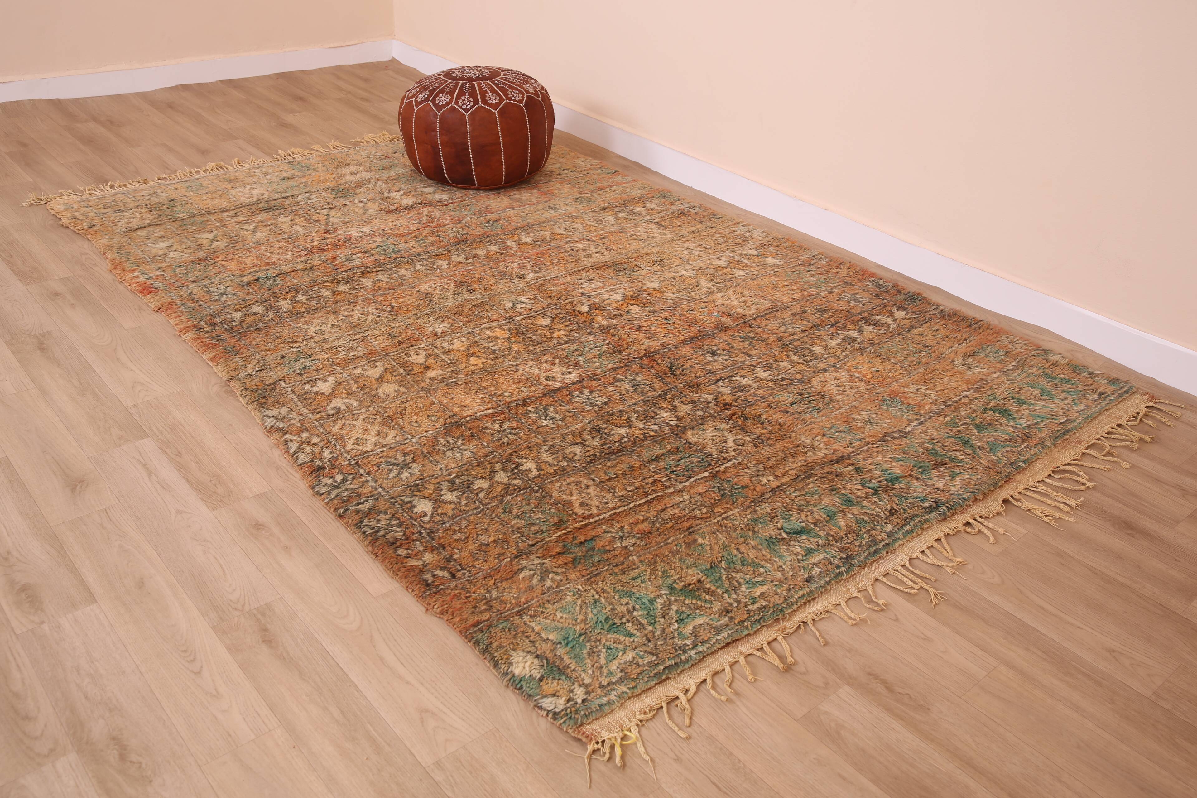 Peach Vintage Moroccan Rug 178 x 264 cm, Berber Wool Rug, Handmade Boho Rug