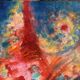 Abstract - The Samurai, oil on wood panel signed 1989