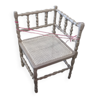 Chaise d'angle en cannage