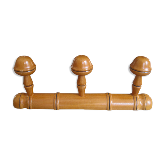 3-patères wall wood coat hanger