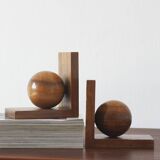 Serre-livres en bois du milieu du siècle, années 1950, lot de 2