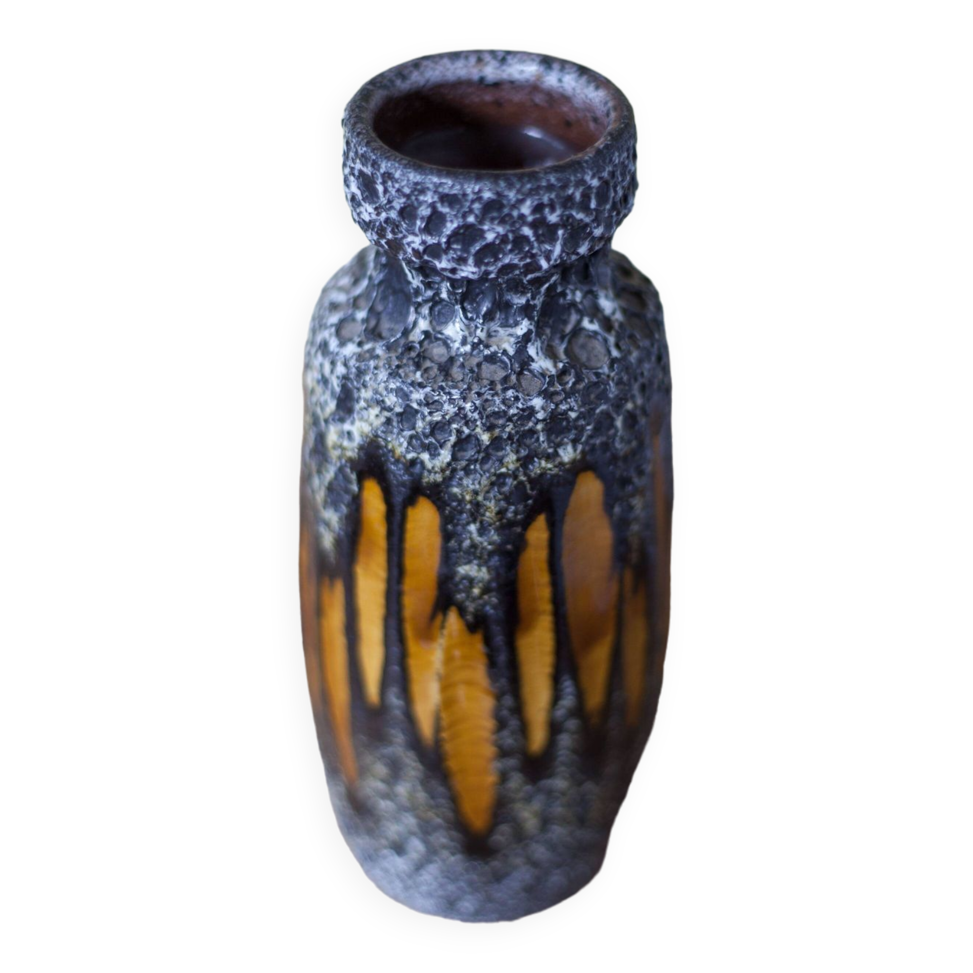 West Germany ceramic vase, fat lava vase, 210-18, flower pot, collection, 60's