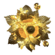 Vintage gold leaf metal flower wall light Florentine wall sconce
