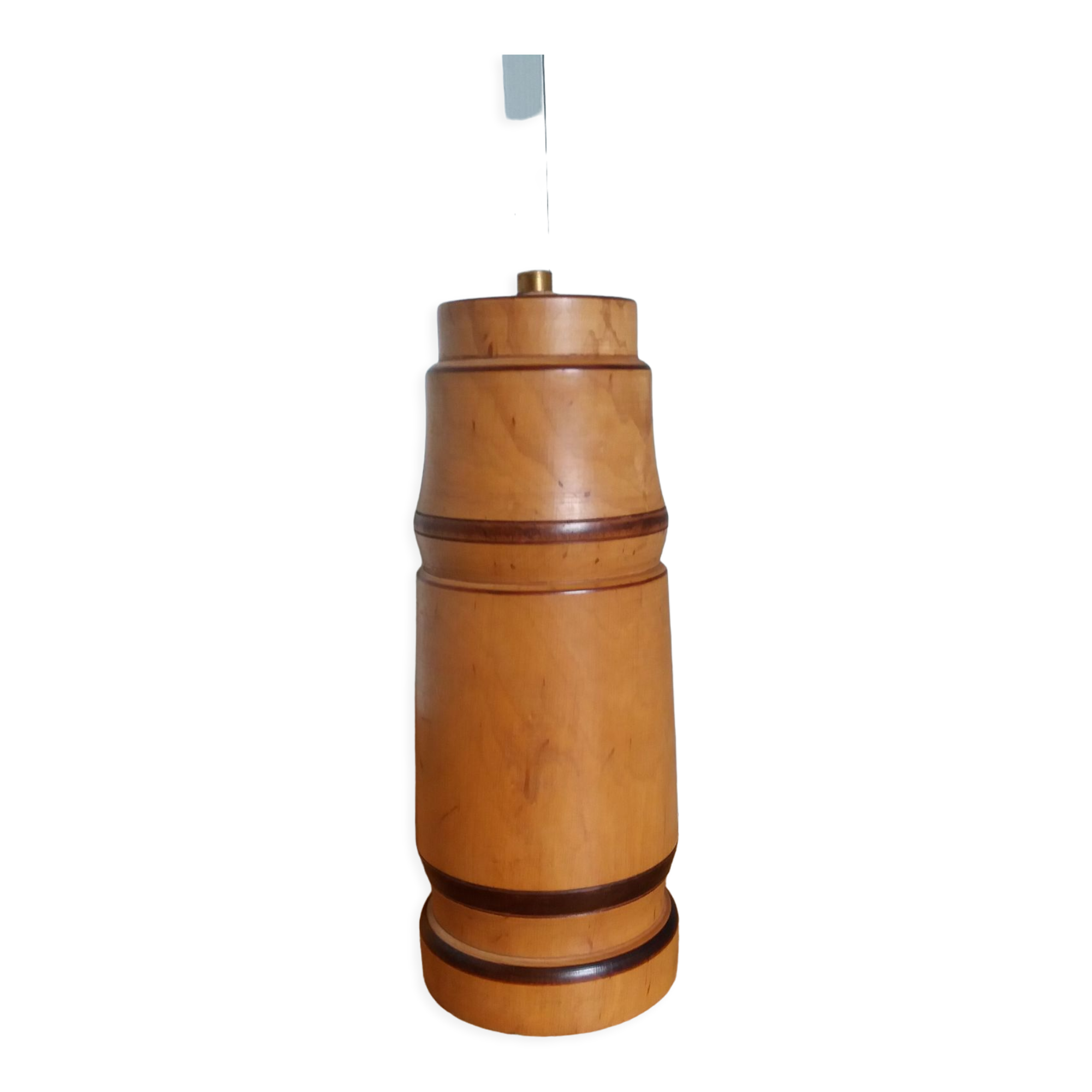 Turned wooden lamp base