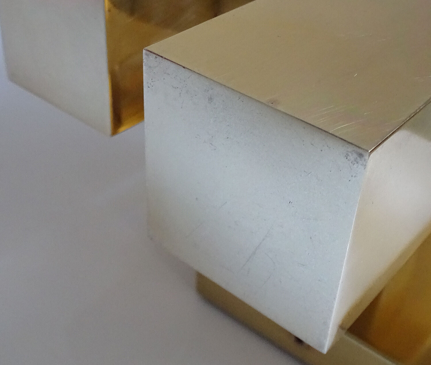 Wall lamp vintage kalmar austria, brass & glass, 70s