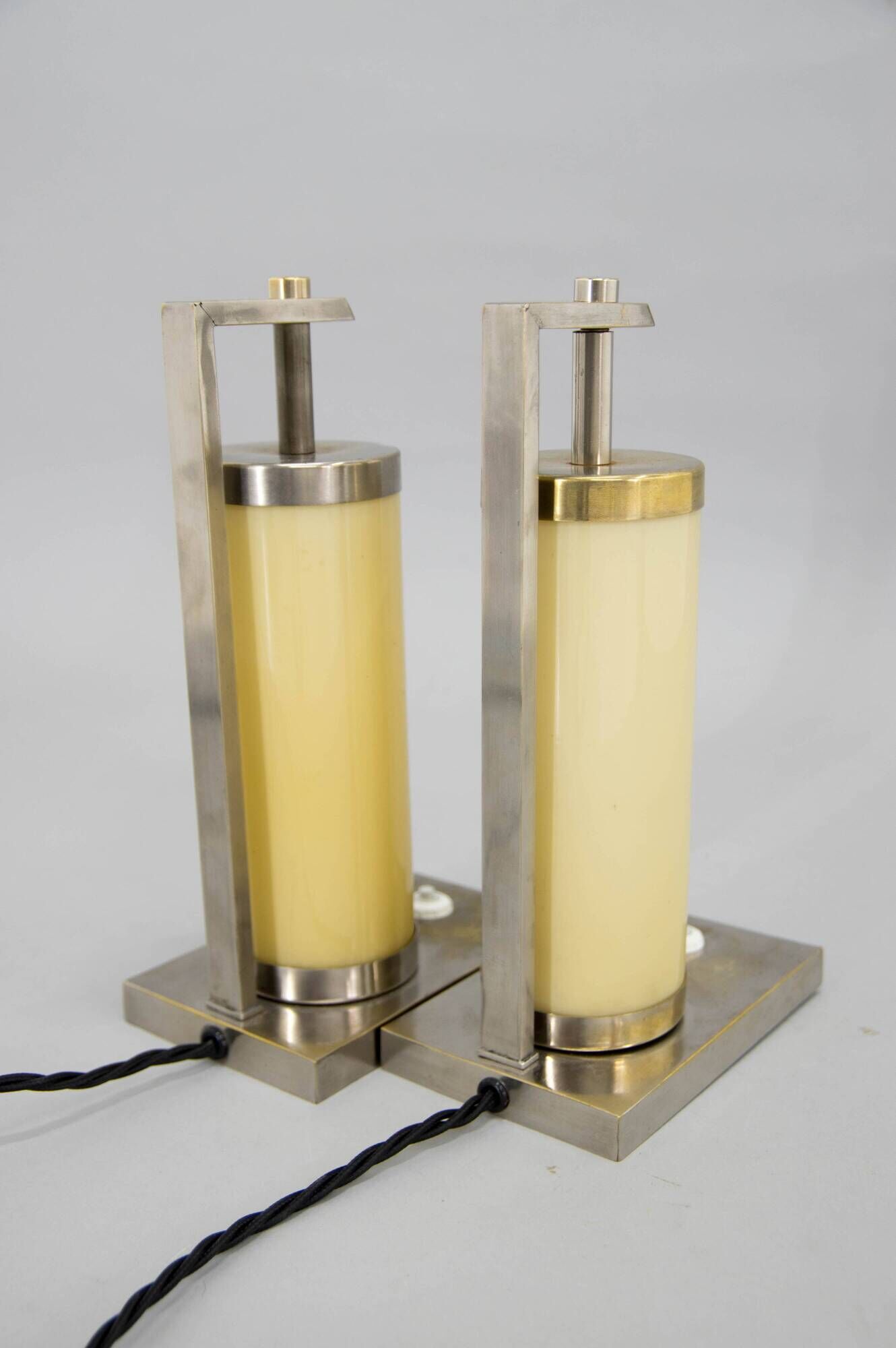 Set of Two Bauhaus / Functionalist Table or Bedside Lamps, 1930s