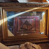 Miroir classique recouvert de feuilles d'or, 162x122 cm