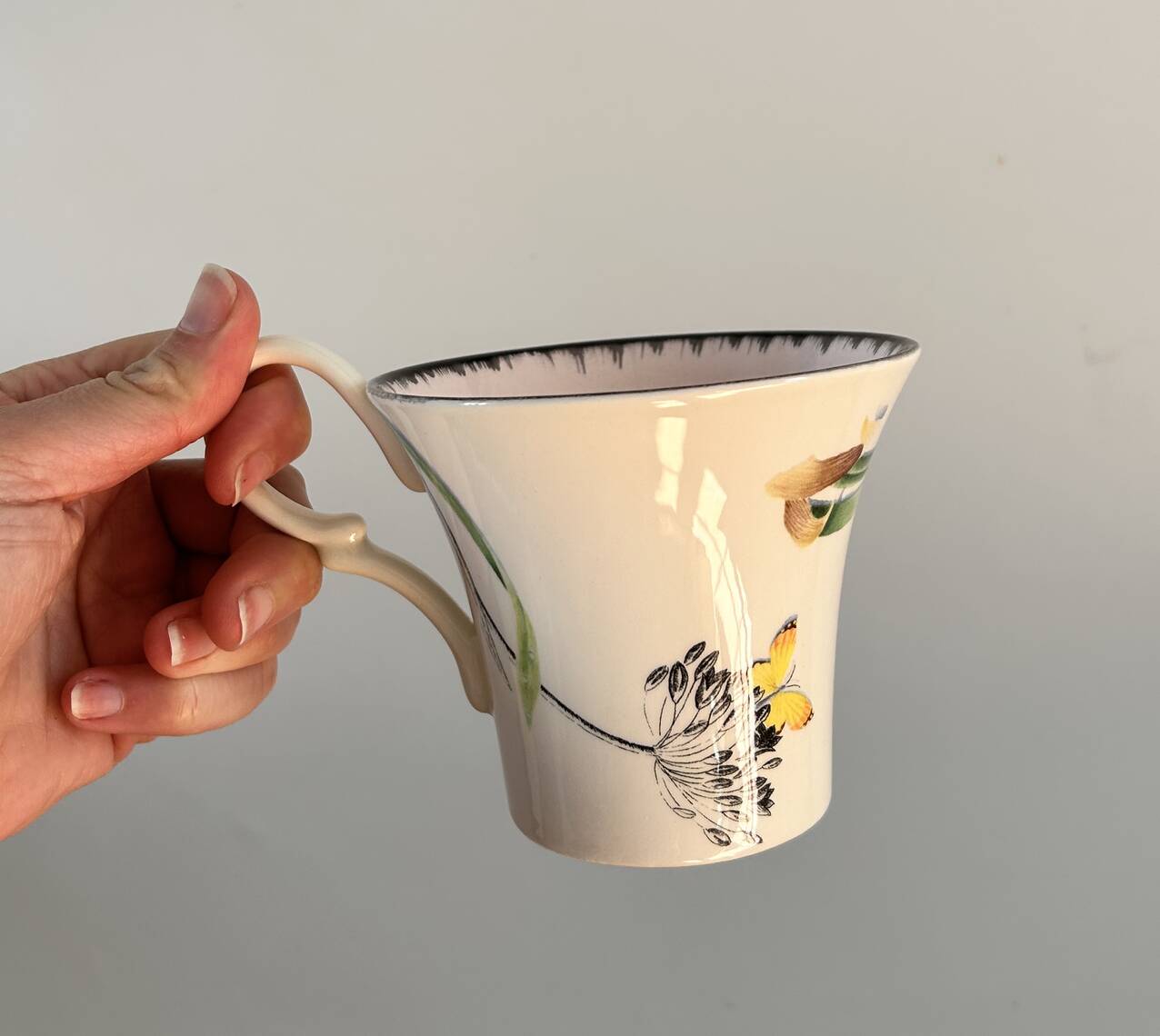 KG Lunéville Garden of Bagatelle tea cups MURAT