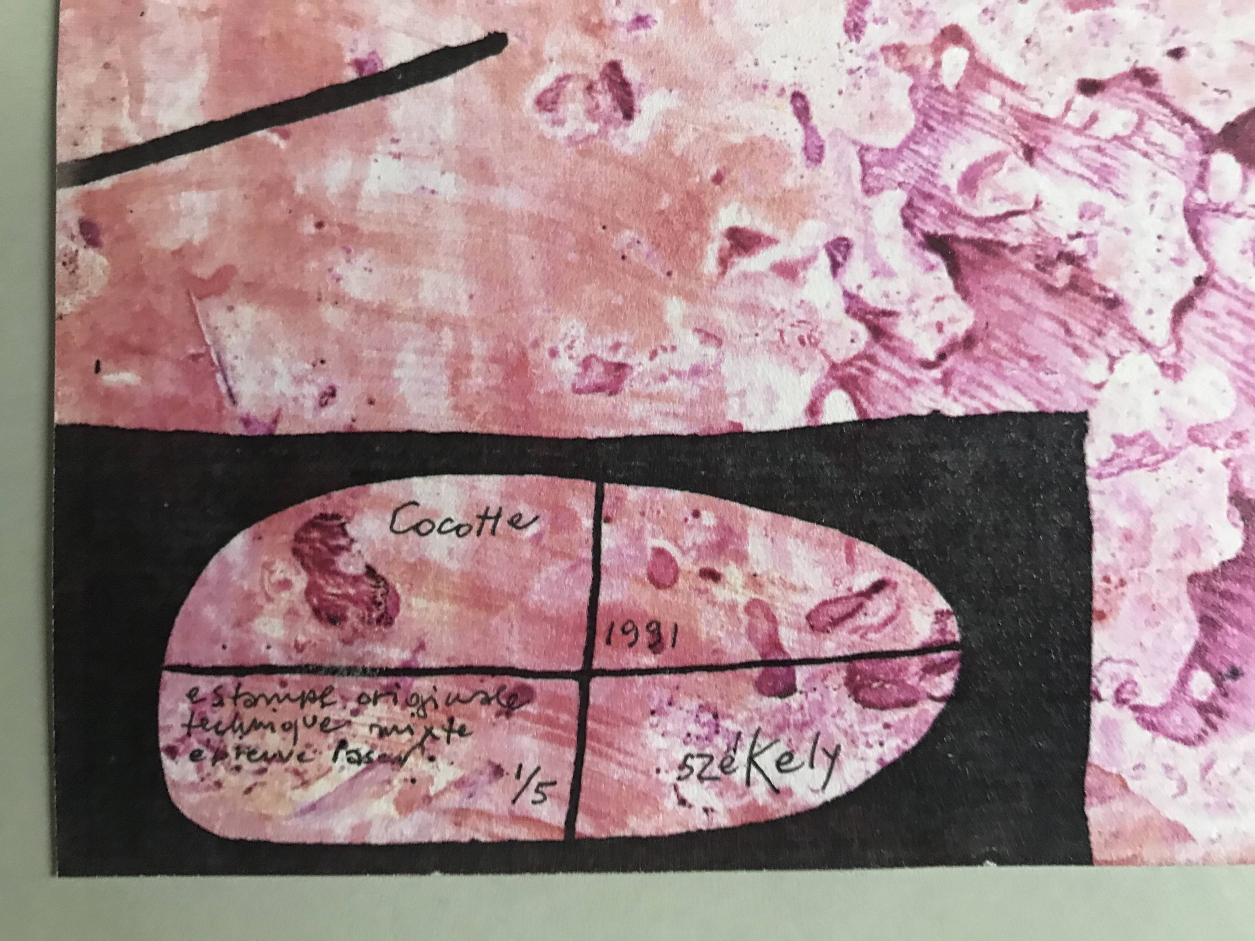 Pierre székely, cocotte, 1981. original print signed in ink