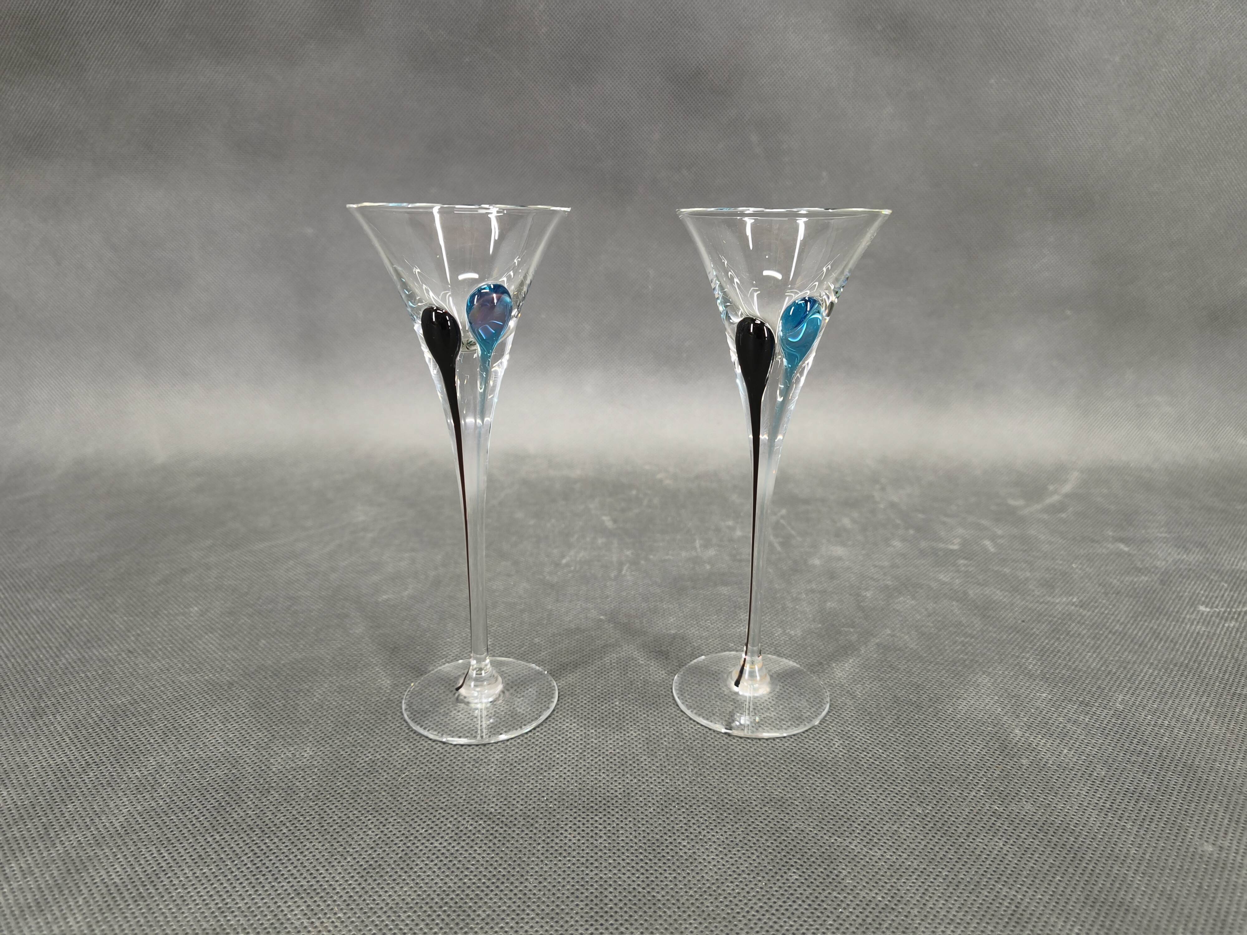 Hand-blown crystal carafe Bohemian Crystalex and a set of six glasses, 1990s.