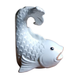 Poisson distributeur de ficelle en céramique blanche