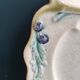 Set of 2 antique French fondue or artichoke plates in Majolica
