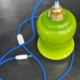 Vintage green opaline portable lamp