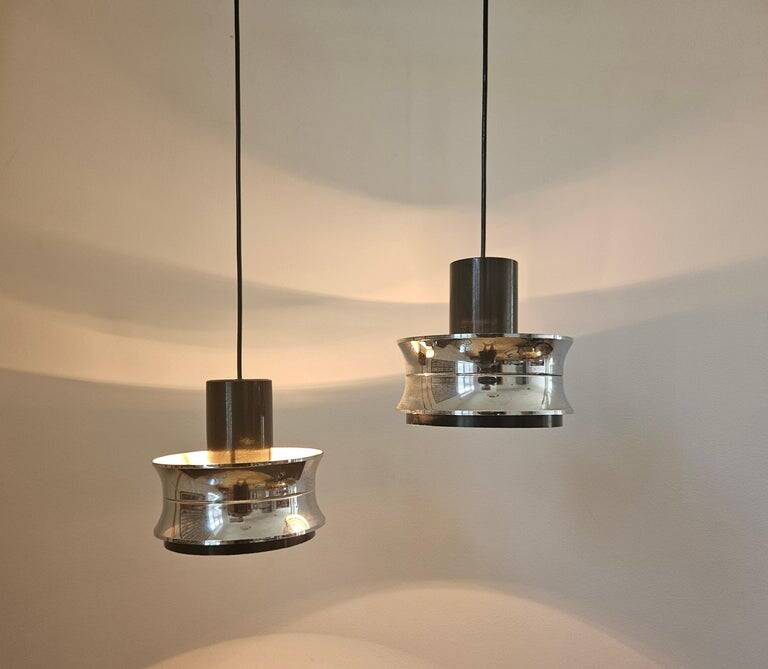 Pair of Midcentury Pendants in style of Jo Hammerborg, Denmark, 1970s